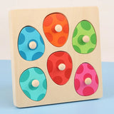 Wooden Peg Wood Dinosaur Jigsaw Early Learning Preschool Animal Domino Puzzle Toy Multi-layer Educational Toddler Puzzles