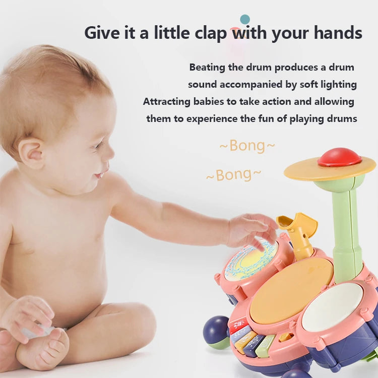 Kids Jazz Drums Set Musical Instrument Kit Multifunctional Toddler Play Toys