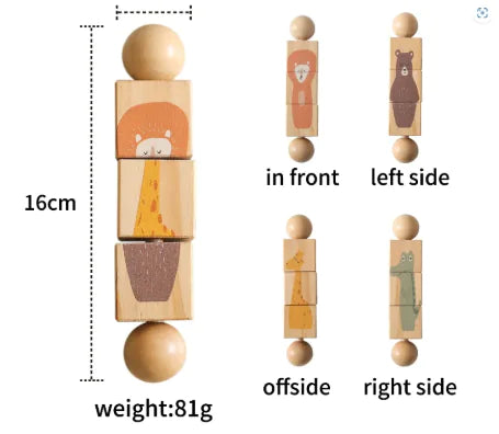 Wooden Rotating Animal Matching Toy