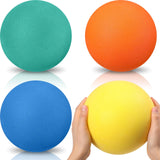 Seenelling 4 Pcs Foam Large Balls Soft Foam Dodgeballs Uncoated Playground Balls Silent Sport Balls Lightweight Sponge Balls Easy to Grasp Bouncy Balls for Kids Indoor Sports Activity(7 Inch)
