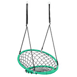 NNECW Net Hanging Swing Chair with Adjustable Hanging Ropes for Outdoor-Green