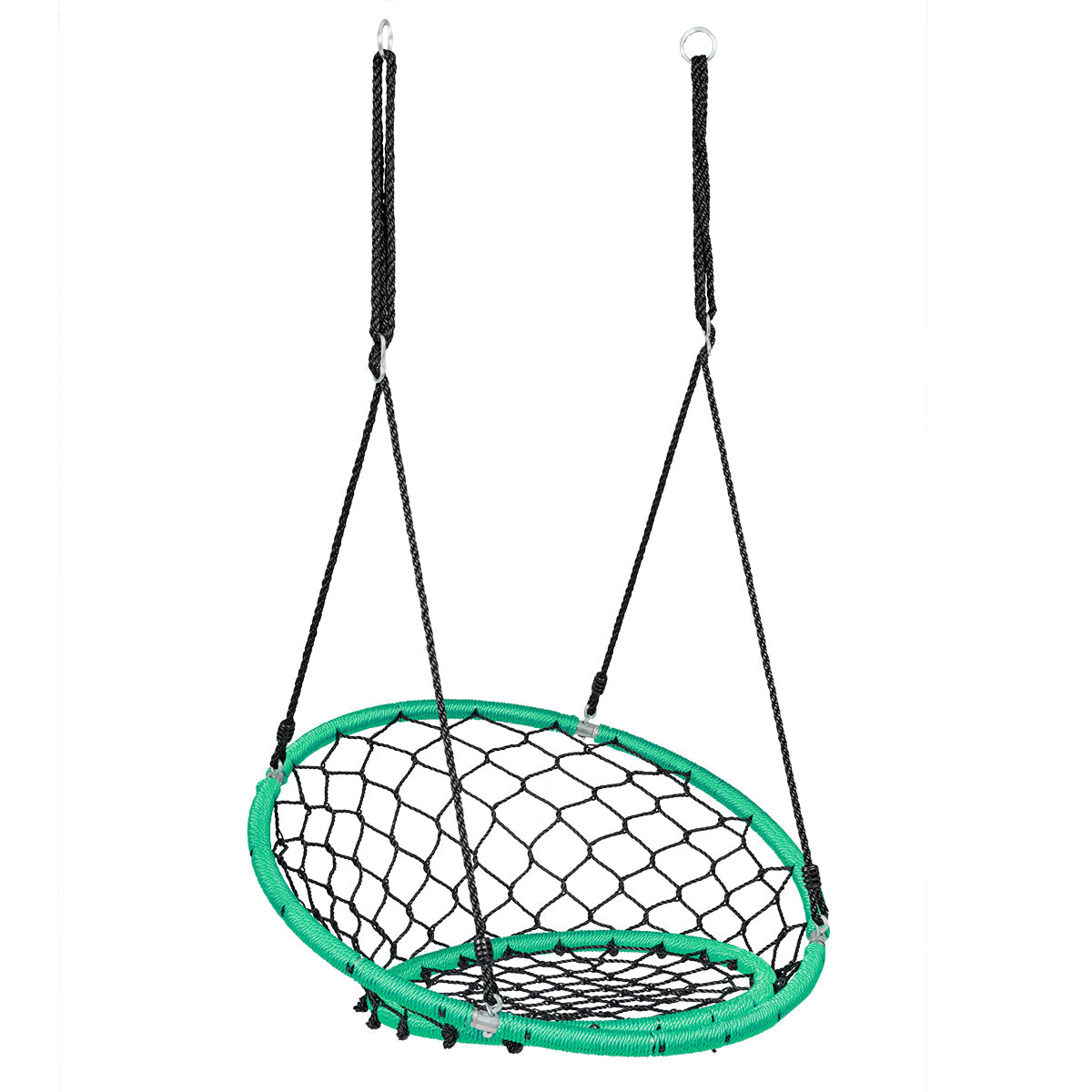 NNECW Net Hanging Swing Chair with Adjustable Hanging Ropes for Outdoor-Green