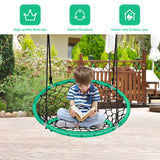 NNECW Net Hanging Swing Chair with Adjustable Hanging Ropes for Outdoor-Green