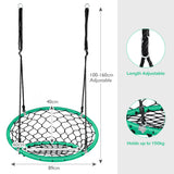 NNECW Net Hanging Swing Chair with Adjustable Hanging Ropes for Outdoor-Green
