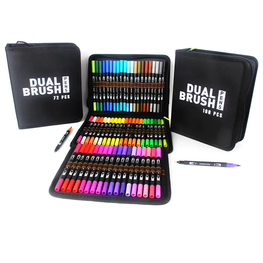 Double-Ended Watercolor Pens Set - Soft Tip Markers