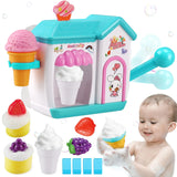 Gretex Toddler Bath Toys for 3 4 5 6 7 8 Years Old Girls Bubble Ice Cream Maker Bath Toy Shower Toys Toddler Bath Toys Age 2-4 Bathtub Bubble Machine Toy for 3 4 5 6 7 8 Years Old Boys Girls