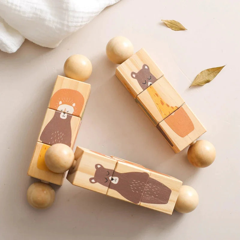 Wooden Rotating Animal Matching Toy
